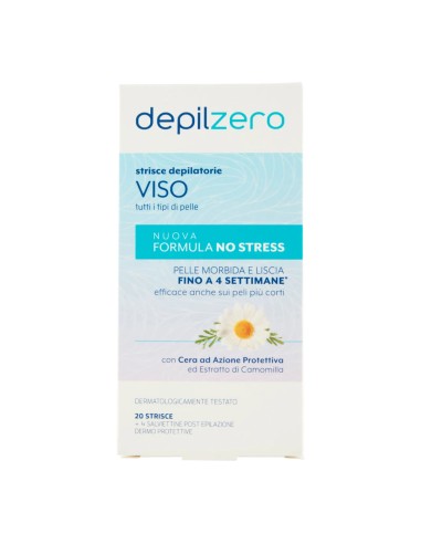 offerta Depilzero Strisce Depilatorie Viso Formula Zero Stress Per Tutti i Tipi di Pelle 20 Pz