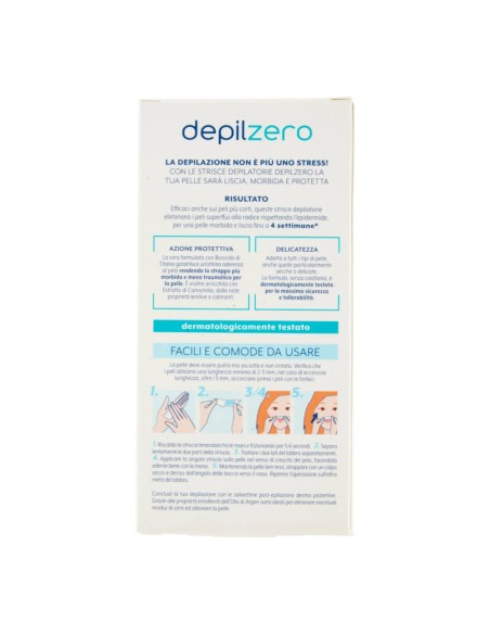 offerta Depilzero Strisce Depilatorie Viso Formula Zero Stress Per Tutti i Tipi di Pelle 20 Pz