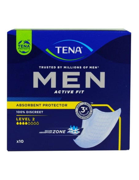 offerta Tena Men Active Fit Absorbent Protector Level 2 100% Discreto 10 Pz