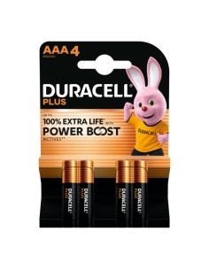Duracell Plus Batterie Alcaline AAA Mini Stilo 1,5 V 4 Pz