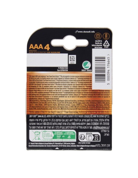 offerta Duracell Plus Batterie Alcaline AAA Mini Stilo 1,5 V 4 Pz