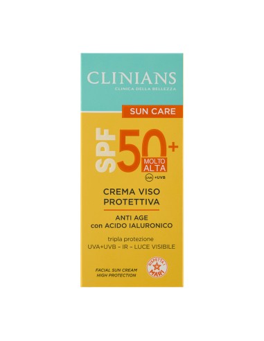 offerta Clinians Sun Care Crema Viso Protettiva Anti Age SPF 50 Molto Alta 50 ml