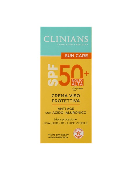 offerta Clinians Sun Care Crema Viso Protettiva Anti Age SPF 50 Molto Alta 50 ml