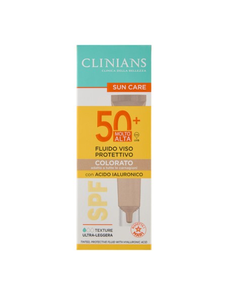 offerta Clinians Sun Care Fluido Viso Protettivo Colorato SPF 50+ Molto Alta 40 ml