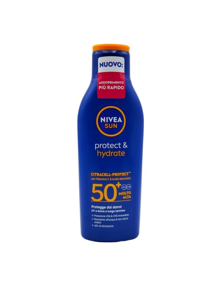 offerta Nivea Sun Protect & Hydrate Latte Protezione Solare SPF 50+ Molto Alta 200 ml