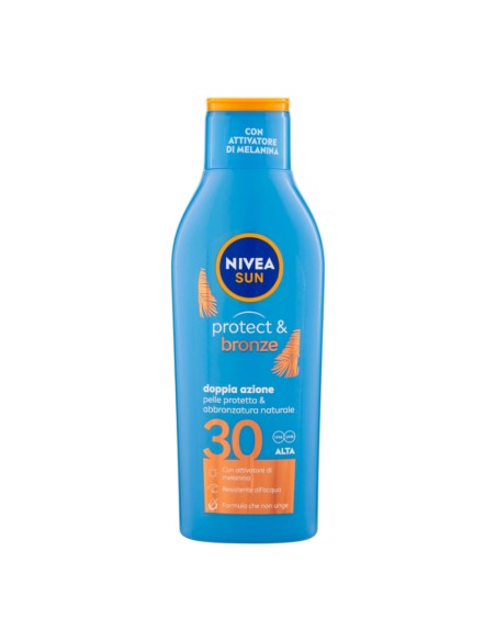 offerta Nivea Sun Protect & Bronze Latte Protezione Solare SPF 30 Alta 200 ml