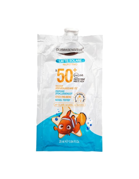 offerta Dermasensitive+ Sun Nemo Latte Solare Protettivo SPF50+ Senza Parabeni 25 ml