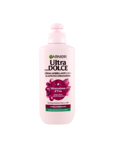 offerta Garnier Ultra Dolce Idratazione d'Uva Crema Modellante 2in1 Capelli Disidratati 200 ml