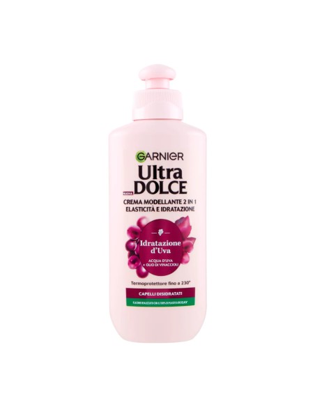 offerta Garnier Ultra Dolce Idratazione d'Uva Crema Modellante 2in1 Capelli Disidratati 200 ml