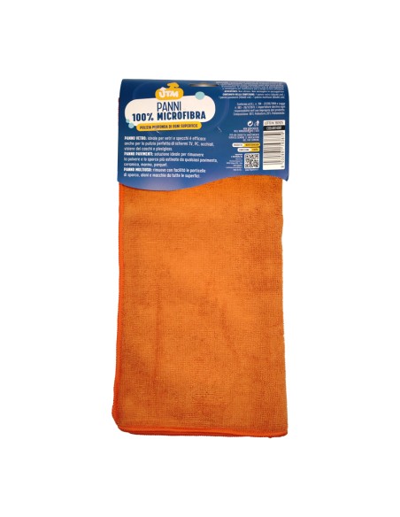 offerta UTM Set Panni 100% Microfibra Uso Specifico Vetro Pavimenti e Superfici 3 Pz