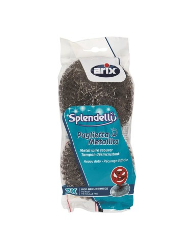 offerta Arix Splendelli Paglietta Metallica Resistente e Non Arrugginisce 2 Pz