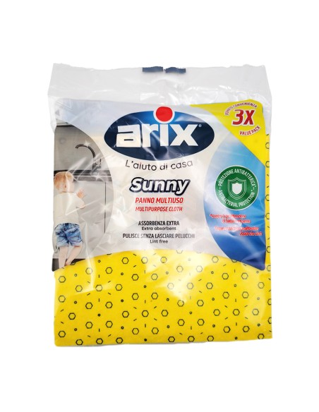 offerta Arix Sunny Panno Multiuso Assorbenza Extra Protezione Antibatterica 3 Pz