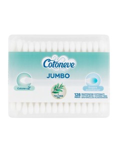 Cotoneve Jumbo Maxi Bastoncini Cotonati 100% Cotone Biologico 128 Pz