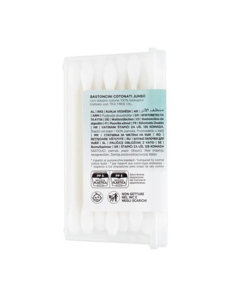 offerta Cotoneve Jumbo Maxi Bastoncini Cotonati 100% Cotone Biologico 128 Pz