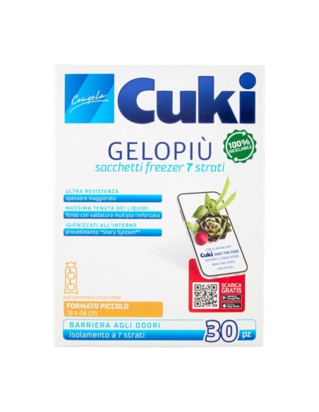 offerta Cuki Congela Gelopiu Sacchetti Freezer 7 Strati Grandissimi 35x50 cm 10 Pz