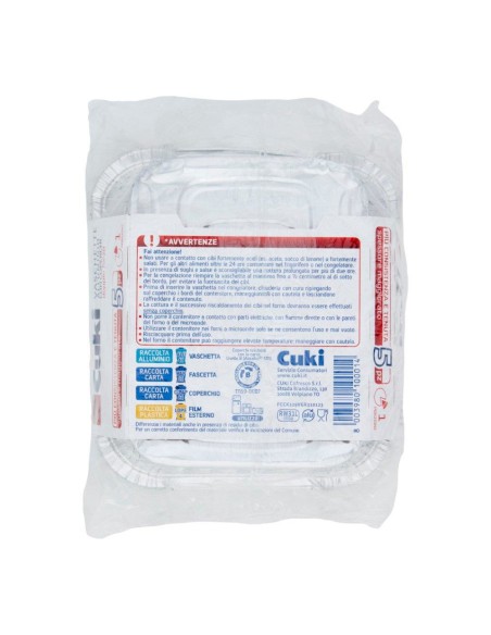 offerta Cuki Conserva e Cuoce Vaschette Alluminio con Coperchio Doppia Forza 1 Porzione 5 Pz
