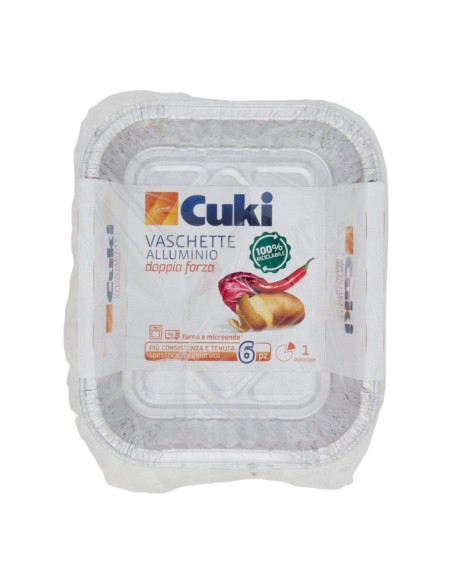 offerta Cuki Cuoce Vaschette Alluminio Doppia Forza 1 Porzione 6 Pz