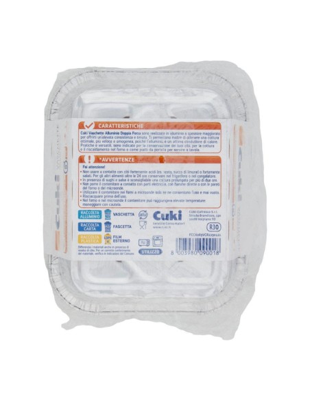 offerta Cuki Cuoce Vaschette Alluminio Doppia Forza 1 Porzione 6 Pz