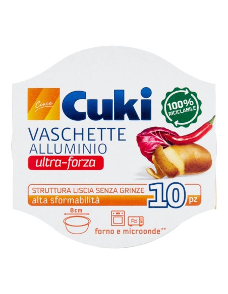 offerta Cuki Cuoce Vaschette in Alluminio Ultra Forza 8 cm Alta Sformabilità 10 Pz