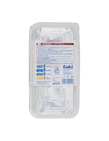 offerta Cuki Conserva e Cuoce Vaschette in Alluminio con Coperchio Doppia Forza 2 Porzioni 4 Pz