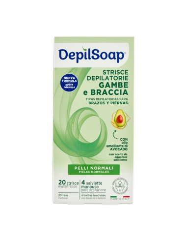 offerta Depilsoap Strisce Depilatorie Gambe e Braccia Pelli Normali 20 Pz