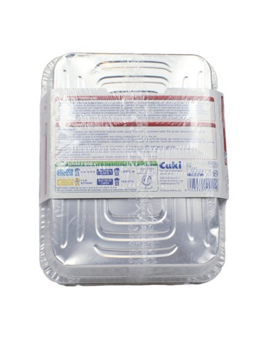 offerta Cuki Conserva e Cuoce Vaschette in Alluminio con Coperchi Doppia Forza 4 Porzioni 3 pz