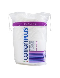 Cotton Plus Dischetti Struccanti Ovali 100% Cotone Ipoallergenico 40 Pz