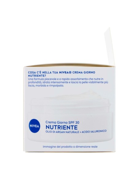 offerta Nivea Crema Giorno Nutriente SPF 30 Olio di Argan e Acido Ialuronico Pelle Secca 50 ml