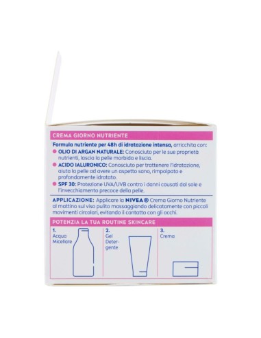 offerta Nivea Crema Giorno Nutriente SPF 30 Olio di Argan e Acido Ialuronico Pelle Secca 50 ml