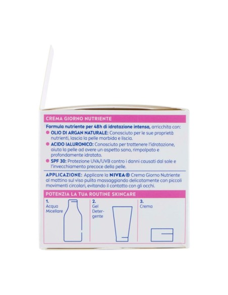 offerta Nivea Crema Giorno Nutriente SPF 30 Olio di Argan e Acido Ialuronico Pelle Secca 50 ml
