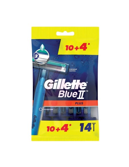 offerta Gillette Blue II Plus Rasoio 2 Lame Sottili Rivestite in Cromo 14 Pz
