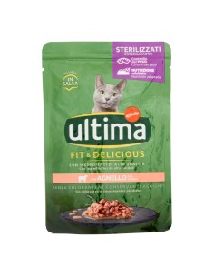 Ultima Fit & Delicious Adulto Cibo Umido in Salsa per Gatti Sterilizzati con Agnello 85 g