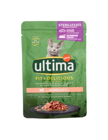 offerta Ultima Fit & Delicious Adulto Cibo Umido in Salsa per Gatti Sterilizzati con Agnello 85 g