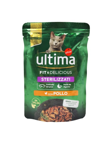 offerta Ultima Fit & Delicious Cibo Umido in Salsa per Gatti Sterilizzati con Pollo 85 g