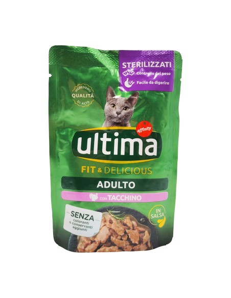 offerta Ultima Fit & Delicious Adulto Cibo Umido in Salsa per Gatti Sterilizzati con Tacchino 85 g