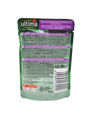 offerta Ultima Fit & Delicious Cibo Umido in Salsa per Gatti Sterilizzati con Trota 85 g