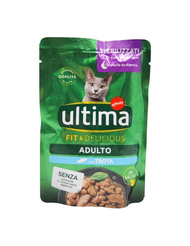 offerta Ultima Fit & Delicious Adulto Cibo Umido in Salsa per Gatti Sterilizzati con Trota 85 g