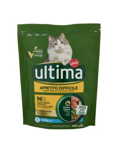 offerta Ultima Appetito Difficile Cibo Secco per Gatti Adulti con Trota 440 g