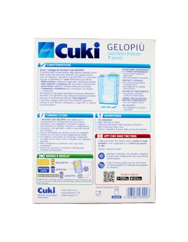 offerta Cuki Congela Gelo Più Sacchetti Freezer 7 Strati Formato Piccolissimo 40 Pz