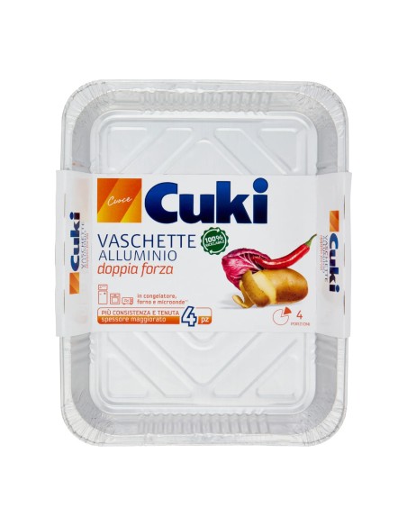 offerta Cuci Cuoce Vaschette in Alluminio Doppia Forza 4 Porzioni 4 Pz