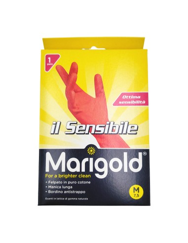 offerta Marigold Il Sensibile Guanti in Lattice Felpato in Puro Cotone Taglia M 1 Pz