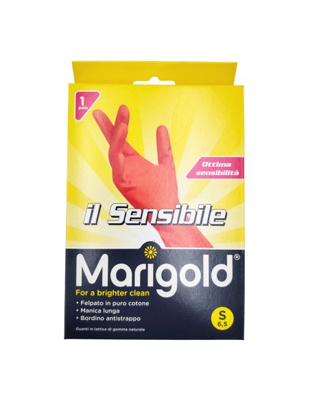 offerta Marigold Il Sensibile Guanti in Lattice Felpato in Puro Cotone Taglia S 1 Pz