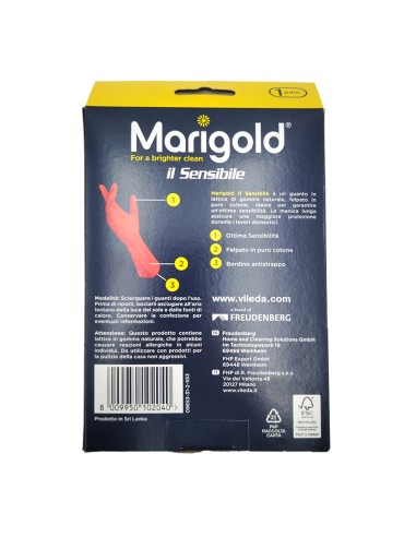 offerta Marigold Il Sensibile Guanti in Lattice Felpato in Puro Cotone Taglia S 1 Pz