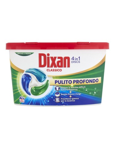 offerta Dixan Discs 4in1 Classico Detersivo Lavatrice in Capsule Pulito Profondo 21 Lavaggi