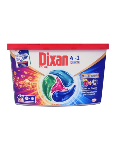 offerta Dixan Discs 4in1 Color Detersivo in Capsule Capi Colorati Pulito Profondo 21 Lavaggi