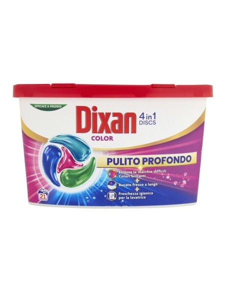 offerta Dixan Discs 4in1 Color Detersivo in Capsule Capi Colorati Pulito Profondo 21 Lavaggi