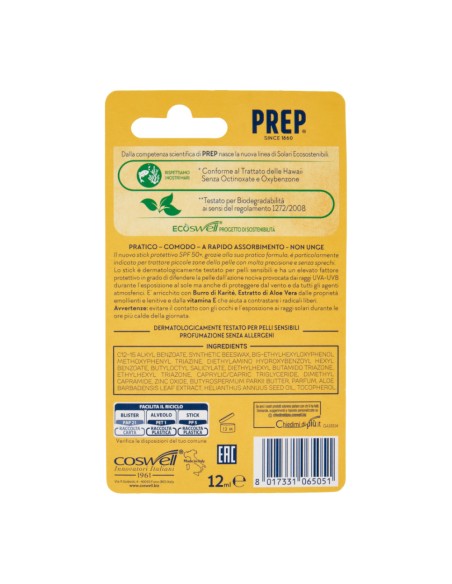 offerta Prep Dermoprotettivo Stick Protettivo SPF 50+ Protezione Molto Alta 12 ml