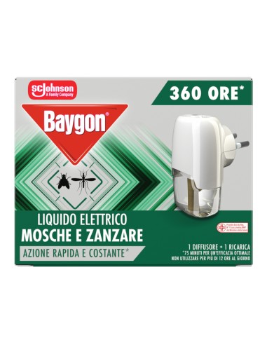 offerta Baygon Liquido Elettrico Mosche e Zanzare Diffusore e Ricarica 31 ml