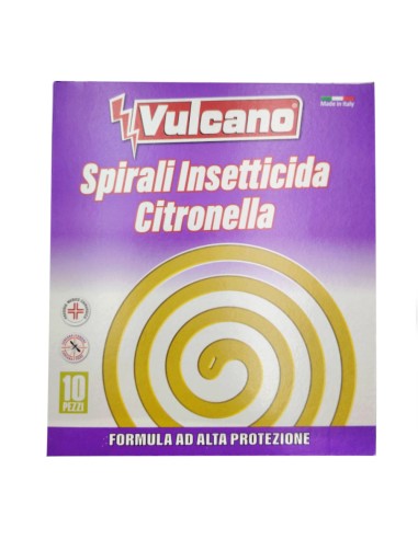 offerta Vulcano Spirali Insetticida Fragranza Citronella 10 Pz