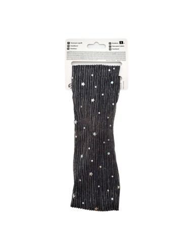 offerta Setablu Fascia con Nodo per Capelli Fantasia Stelline e Paillettes Colore Nero 1 Pz